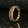 Wholesale Copper Real Gold Plated Micro Inlaid Zircon Diamond Ring Geometric Pattern Couple Ring