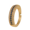 Wholesale Copper Real Gold Plated Micro Inlaid Zircon Diamond Ring Geometric Pattern Couple Ring