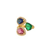 Wholesale Copper Retro Luxury Water Drop Geometric Oval Heart Shape Electroplated Zircon Ring Unisex