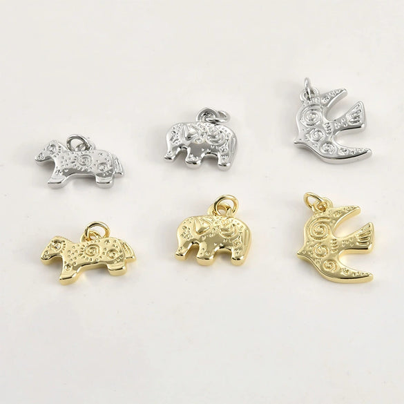 Wholesale Copper Retro Small Animal Pendant Hand Made Accessories With Electroplating