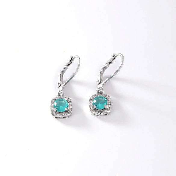 Wholesale Copper Round Zircon Inlay Women's Simple Fashion Light Luxury Highend Temperament Colorful Earrings