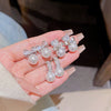 Wholesale Copper 925 Silver Needle Zircon And Pearl Earrings With Sweet Bow Design For Women