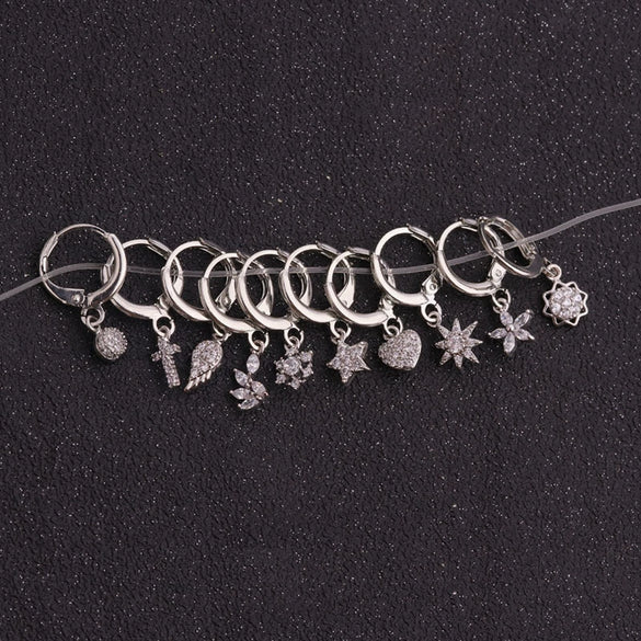 Wholesale Copper Simple Inlaid Zircon Sunflower Women's Earrings