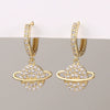 Wholesale Copper Simple Micropaved Zircon Earrings With Heart Butterfly Ear Hook Ear Buckle Geometric And Heart Shape Design For Women