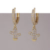 Wholesale Copper Simple Micropaved Zircon Earrings With Heart Butterfly Ear Hook Ear Buckle Geometric And Heart Shape Design For Women