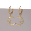 Wholesale Copper Simple Micropaved Zircon Earrings With Heart Butterfly Ear Hook Ear Buckle Geometric And Heart Shape Design For Women