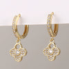 Wholesale Copper Simple Micropaved Zircon Earrings With Heart Butterfly Ear Hook Ear Buckle Geometric And Heart Shape Design For Women