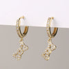 Wholesale Copper Simple Micropaved Zircon Earrings With Heart Butterfly Ear Hook Ear Buckle Geometric And Heart Shape Design For Women