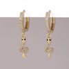 Wholesale Copper Simple Micropaved Zircon Earrings With Heart Butterfly Ear Hook Ear Buckle Geometric And Heart Shape Design For Women
