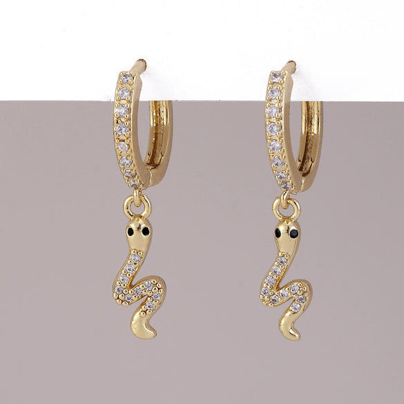 Wholesale Copper Simple Micropaved Zircon Earrings With Heart Butterfly Ear Hook Ear Buckle Geometric And Heart Shape Design For Women
