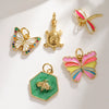 Wholesale Copper Small Animal Pendant With Dripping Oil And Diamondembedded Including Butterfly Turtle Bee Dragonfly