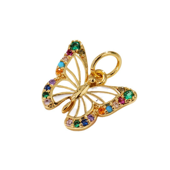 Wholesale Copper Small Animal Pendant With Dripping Oil And Diamondembedded Including Butterfly Turtle Bee Dragonfly