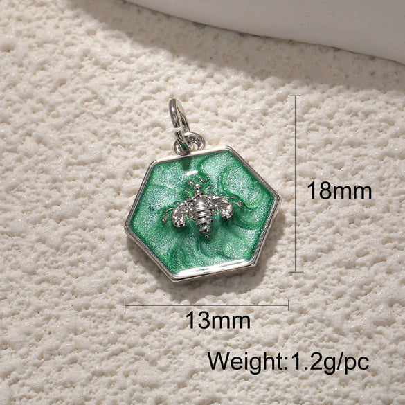 Wholesale Copper Small Animal Pendant With Dripping Oil And Diamondembedded Including Butterfly Turtle Bee Dragonfly