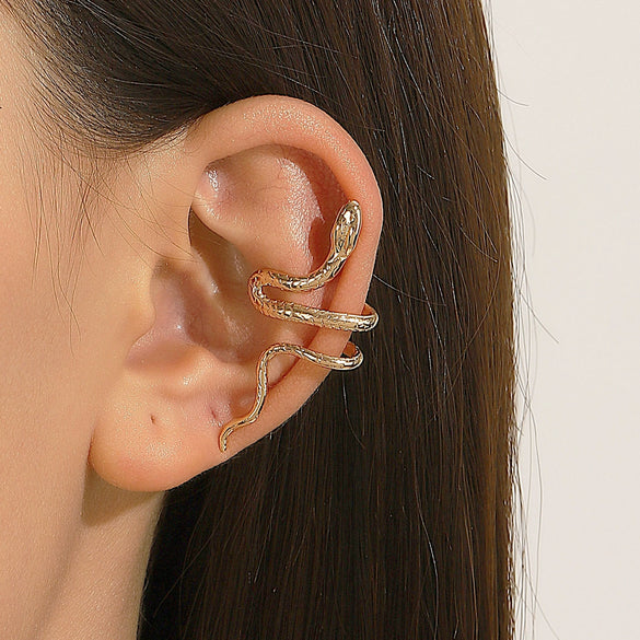 Wholesale Copper Snake Ear Clip Electroplated Animal Zodiac Punk Retro Style For Women