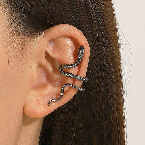 Wholesale Copper Snake Ear Clip Electroplated Animal Zodiac Punk Retro Style For Women