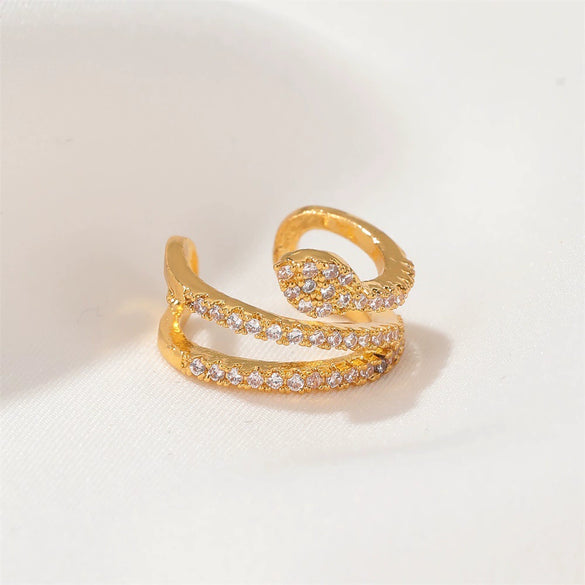 Wholesale Copper Snake Ear Clip Electroplated Animal Zodiac Punk Retro Style For Women