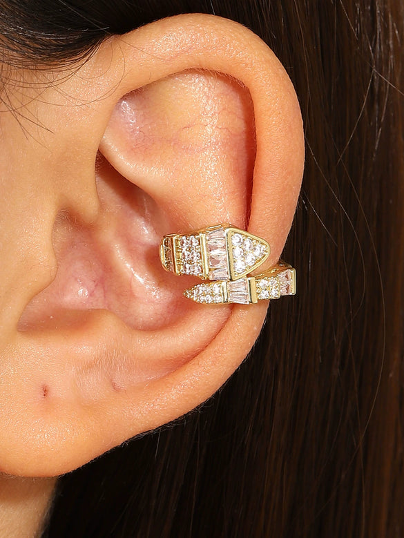 Wholesale Copper Snake Ear Clip Electroplated Animal Zodiac Punk Retro Style For Women