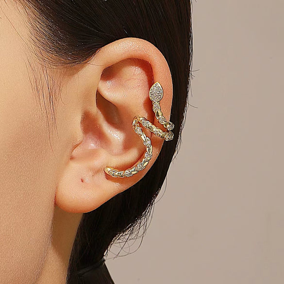 Wholesale Copper Snakeshaped Electroplated Animal Style Women's Earrings