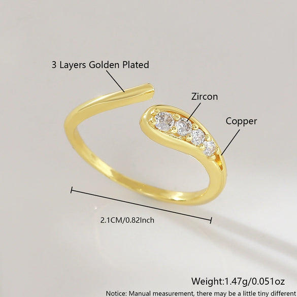 Wholesale Copper Snakeshaped Geometric Animal Zodiac Electroplated Versatile Ring