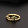 Wholesale Copper Snakeshaped Open Ring With Zircon Electroplated Retro Style