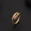 Wholesale Copper Snakeshaped Open Ring With Zircon Electroplated Retro Style