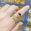 Wholesale Copper Snakeshaped Open Ring With Zircon Electroplated Retro Style