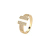 Wholesale Copper Snakeshaped Open Ring With Zircon Electroplated Retro Style