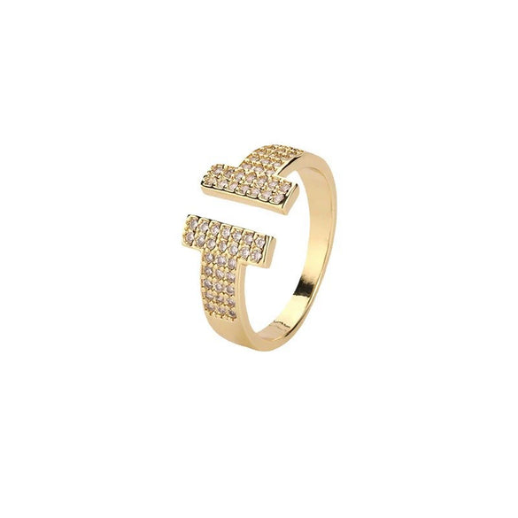 Wholesale Copper Snakeshaped Open Ring With Zircon Electroplated Retro Style