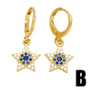 Wholesale Copper Star Earrings Retro Natural Style