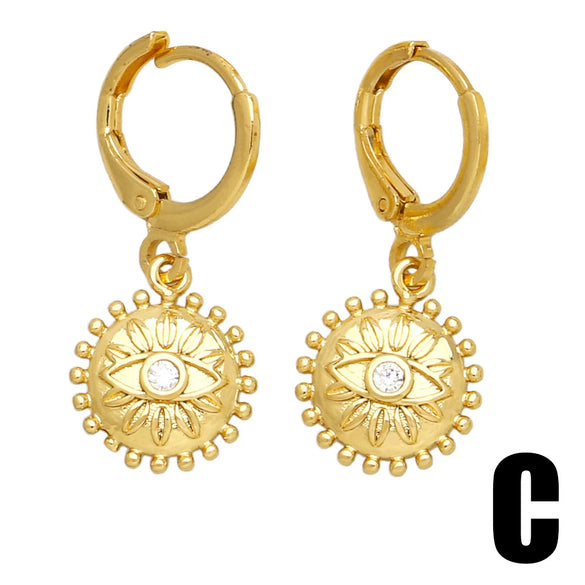 Wholesale Copper Star Earrings Retro Natural Style