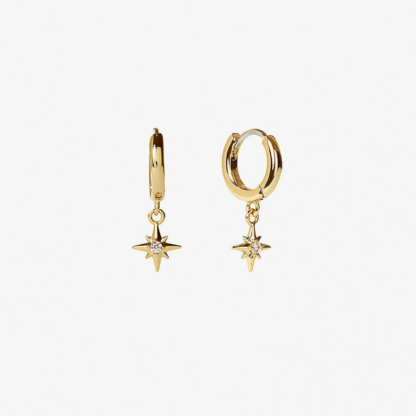 Wholesale Copper Star Element Inlaid Diamond Zircon Earrings For Women With Electroplating Treatment