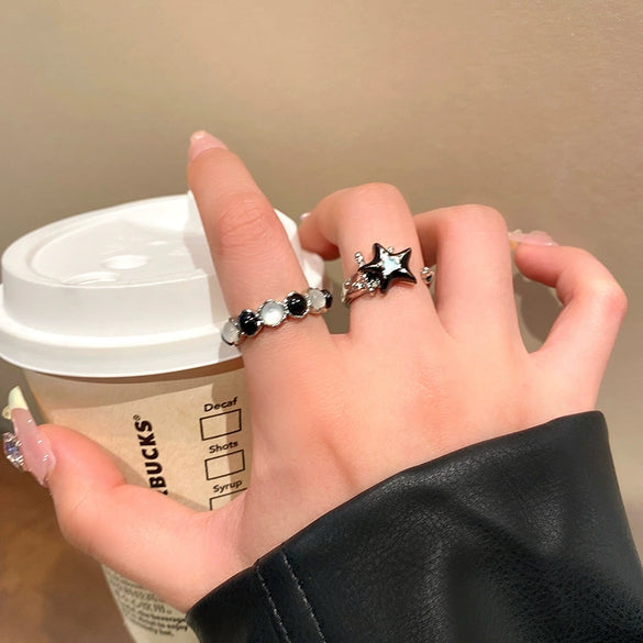 Wholesale Copper Star Open Ring For Women With Electroplating Design