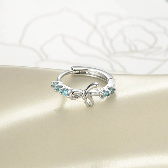 Wholesale Copper Sweet And Cute Bow Earrings Set With Zirconia For Women