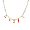 Wholesale Copper Sweet Fruitstyle Pendant Necklace With Dripping Oil Treatment And Pearl Chain