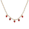 Wholesale Copper Sweet Fruitstyle Pendant Necklace With Dripping Oil Treatment And Pearl Chain
