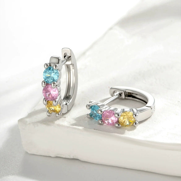 Wholesale Copper Sweet Geometric Inlaid Zirconia Women's Earrings