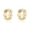 Wholesale Copper Sweet Style Flower Shape Dripping Oil Earrings For Women