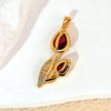 Wholesale Copper Tulip Zircon Flower Leaf Pattern Micropaved Necklace For Female With Cartoon Style