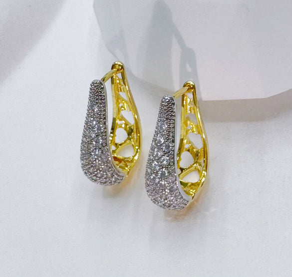 Wholesale Copper U Shaped Diamond Set Elegant Retro Fashion Earrings