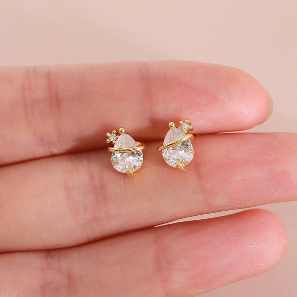 Wholesale Copper Water Drop Shape Electroplated Simple Style Women's Earrings Jewelry