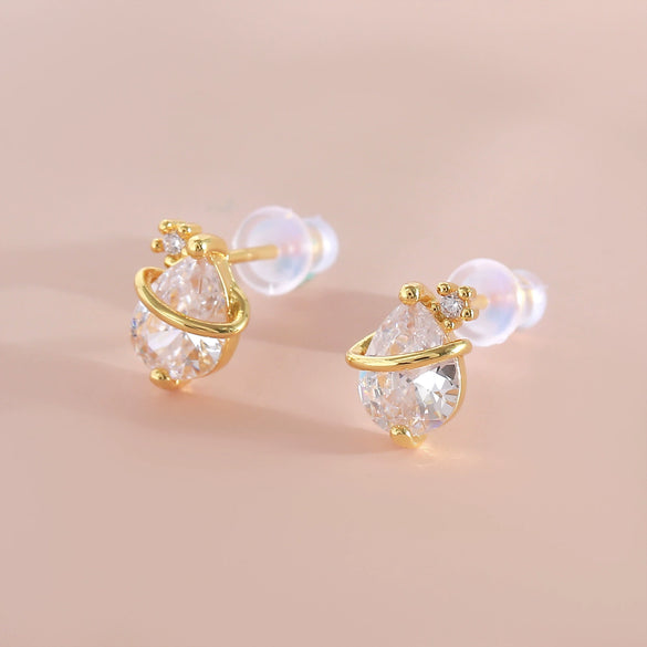 Wholesale Copper Water Drop Shape Electroplated Simple Style Women's Earrings Jewelry