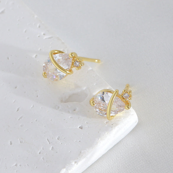 Wholesale Copper Water Drop Shape Electroplated Simple Style Women's Earrings Jewelry