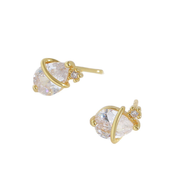 Wholesale Copper Water Drop Shape Electroplated Simple Style Women's Earrings Jewelry
