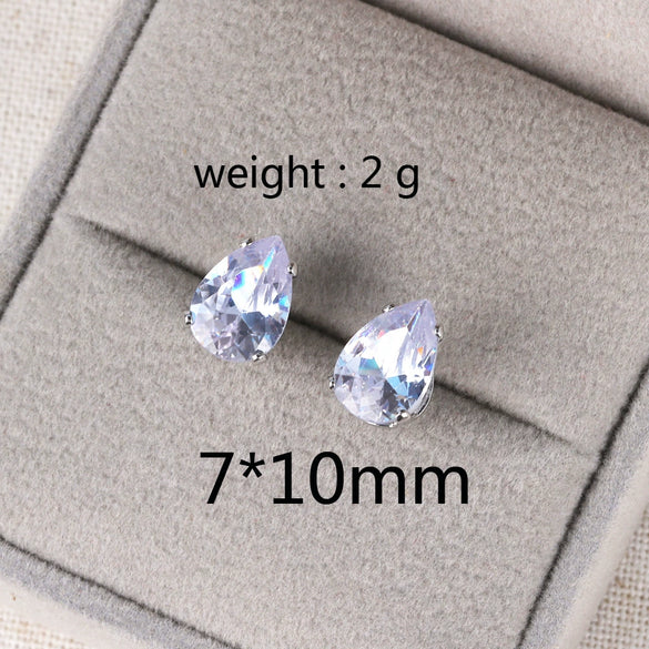 Wholesale Copper Water Drops Zircon Earrings With Cartoon Characters Geometric Letters Numbers Text Diamond Design For Women Light Luxury Retro Style