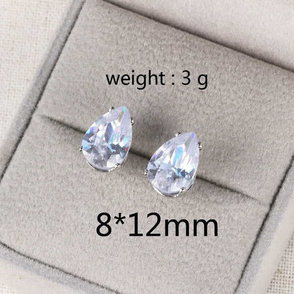 Wholesale Copper Water Drops Zircon Earrings With Cartoon Characters Geometric Letters Numbers Text Diamond Design For Women Light Luxury Retro Style