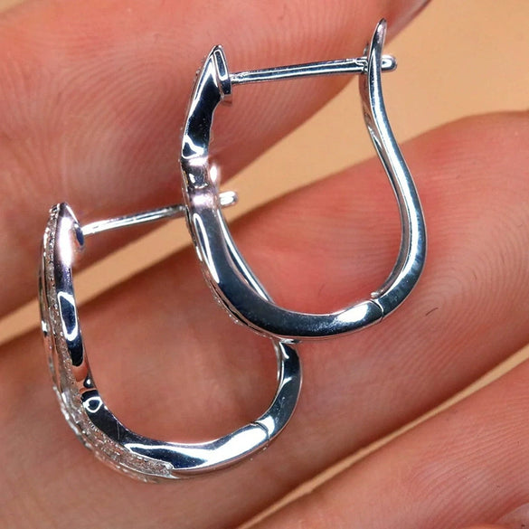 Wholesale Copper Wave Twist Hollow Design Electroplated Women's Earrings