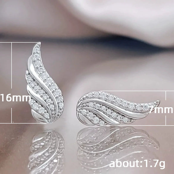 Wholesale Copper Wings Microinlaid Women's Earrings Accessories