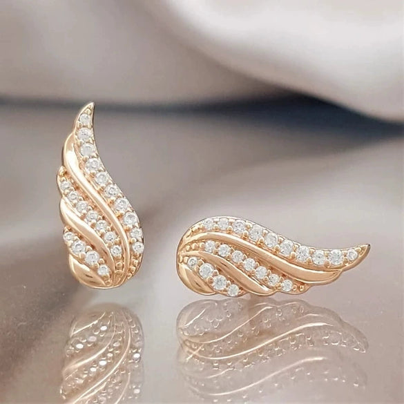 Wholesale Copper Wings Microinlaid Women's Earrings Accessories