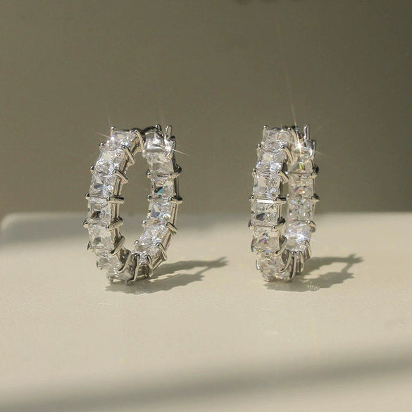 Wholesale Copper Women's Geometric Zirconia Microinlaid Earrings