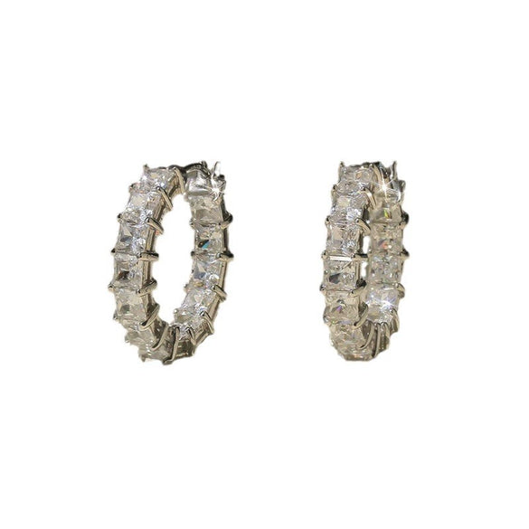 Wholesale Copper Women's Geometric Zirconia Microinlaid Earrings